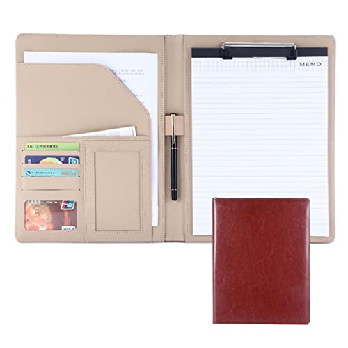 Zwischenablage-Ordner Ordnerhülle for juristische Dokumente, Organizer mit Klemmbrett im Letter-/A4-Format, Hartfaserplatte for das Business School-Büro(Brown,No calculator) von RPXHZLKTM