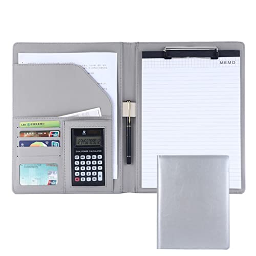 Zwischenablage-Ordner Ordnerhülle for juristische Dokumente, Organizer mit Klemmbrett im Letter-/A4-Format, Hartfaserplatte for das Business School-Büro(Gray,12digit calculator) von RPXHZLKTM