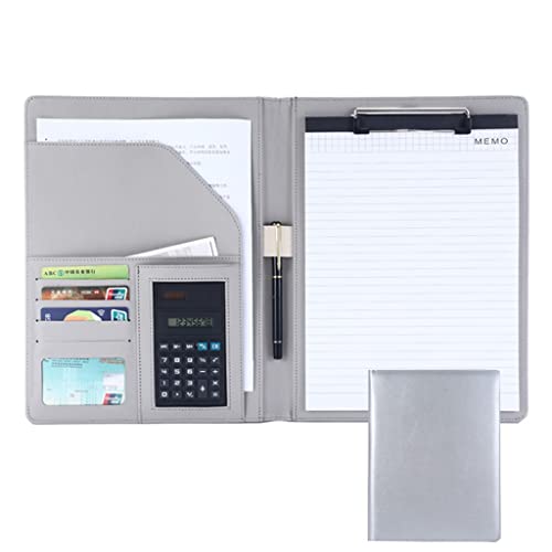 Zwischenablage-Ordner Ordnerhülle for juristische Dokumente, Organizer mit Klemmbrett im Letter-/A4-Format, Hartfaserplatte for das Business School-Büro(Gray,8digit calculator) von RPXHZLKTM