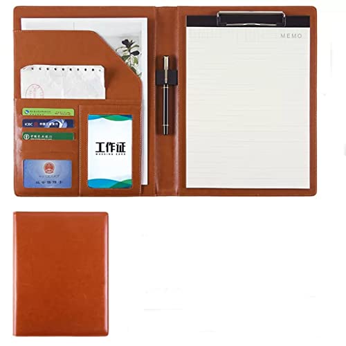 Zwischenablage-Ordner Präsentationsmappe A4, Dokumentenmappe, Sichtmappe, professionelle Konferenzmappe, Kunstleder(Brown,No calculator) von RPXHZLKTM