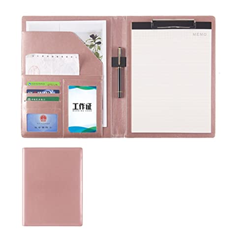 Zwischenablage-Ordner Zwischenablage Ordner A4 Leder Konferenz Notizblock Veranstalter Karte Halter for Business Schule Büro Konferenz(Pink,No calculator) von RPXHZLKTM