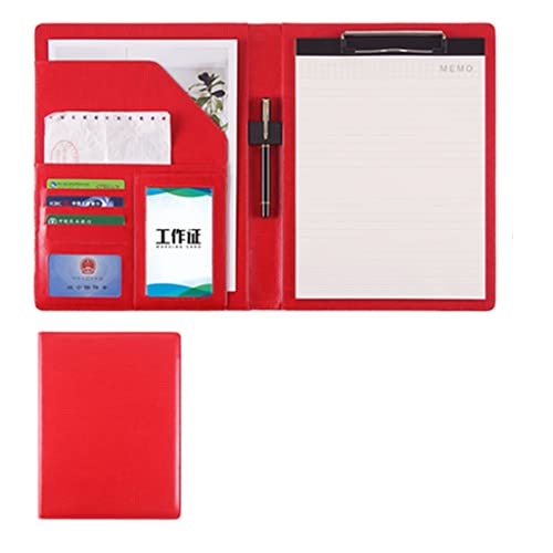 Zwischenablage-Ordner Zwischenablage Ordner A4 Leder Konferenz Notizblock Veranstalter Karte Halter for Business Schule Büro Konferenz(Red,No calculator) von RPXHZLKTM