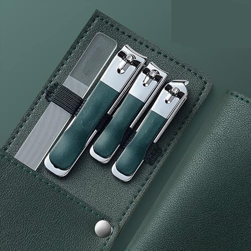 RQJOPE High-End-Maniküre-Pediküre-Messer Maniküre-Beauty-Tools Komplettes Nagelscheren-Set (Size : 4 Sets of Dark Green) von RQJOPE