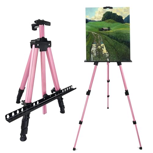 RRFTOK Künstler-Staffelei, Aluminium, Metall, verstellbare Staffelei zum Malen von Leinwänden, Höhe von 43,2 bis 167,8 cm, Tragetasche für Tisch-/Bodenzeichnungen und Didplaying, Rosa RRFTOK Künstler-Staffelei, Aluminium, Metall, verstellbare Staffelei zum Malen von Leinwänden, Höhe von 43,2 bis 167,8 cm, Tragetasche für Tisch-/Bodenzeichnungen und Didplaying, Rosa von RRFTOK