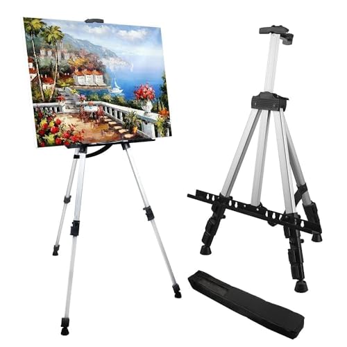 RRFTOK Künstler-Staffelei-Ständer, Aluminium-Metall, verstellbare Staffelei zum Malen von Leinwänden, Höhe von 43,2 bis 168 cm, Tragetasche für Tisch-/Bodenzeichnung und Didplaying RRFTOK Künstler-Staffelei-Ständer, Aluminium-Metall, verstellbare Staffelei zum Malen von Leinwänden, Höhe von 43,2 bis 168 cm, Tragetasche für Tisch-/Bodenzeichnung und Didplaying von RRFTOK