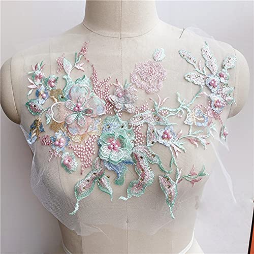 3D-Blumen-Perlen-Spitze-Stoff-Applikations-Stickerei-Aufnäher für Hochzeits-/Abendkleid-Kleidungs-Aufnäher Scrapbooking-Pink Green1 3D-Blumen-Perlen-Spitze-Stoff-Applikations-Stickerei-Aufnäher für Hochzeits-/Abendkleid-Kleidungs-Aufnäher Scrapbooking-Pink Green1 von RRRIOT