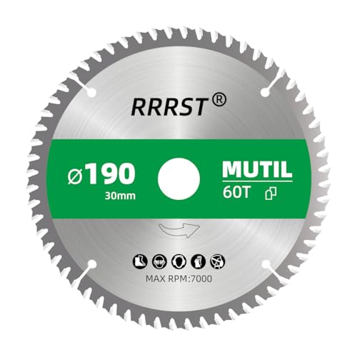 RRRST 190mm Sägeblatt Kreissägeblatt Multi-Feinschnit, 190mm Sägeblatt Kreissägeblatt Aluminium Alu Profil Kupfer Kupferrohr holz NE-Metalle Multi - Feinschnitt von RRRST
