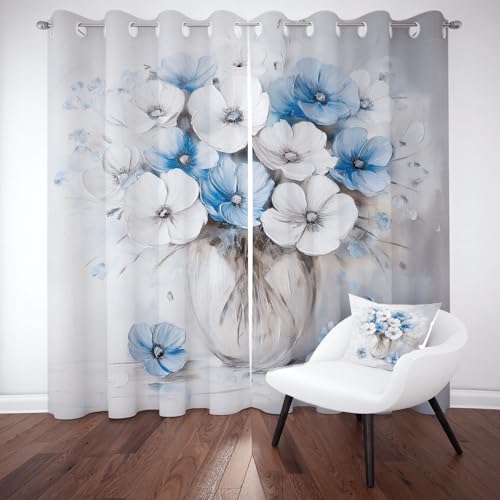 RRUxiia Vorhänge 3D Malerei Blumen Blickdichte VorhangHandgezeichnet Kunst Blackout Curtains 2er Set Gardinen mit Ösen Geeignet für die Zimmerdekoration von Jungen und Mädchen H220xB140cm RRUxiia Vorhänge 3D Malerei Blumen Blickdichte VorhangHandgezeichnet Kunst Blackout Curtains 2er Set Gardinen mit Ösen Geeignet für die Zimmerdekoration von Jungen und Mädchen H220xB140cm von RRUxiia