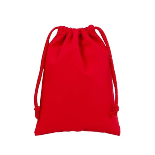 Baumwollbeutel Mit Kordelzug 3 stücke Baumwolle Kordelzug Lagerung Tasche Leinwand Taschen for Süßigkeiten Geschenk Paket Beutel Wiederverwendbare Hause Kleinigkeiten Organisieren Säcke(Red,13x16cm) von RRYPBOVG