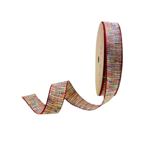 Geschenkbänder 1'' 25mm 100Yards Band Farbiges Baumwollflachsband for Haarschleife DIY Zubehör Blumenstrauß Verpackung Schleife Handwerk(Color1) von RRYPBOVG