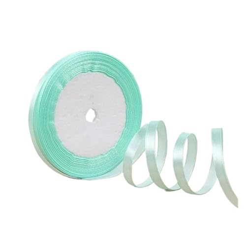 Geschenkbänder 100 Yards 6 mm Seidensatinbänder for Basteln, Schleifen, handgefertigte Wickelpartys, Weihnachten, Hochzeit, dekorative künstliche Accessoires(Aqua green) von RRYPBOVG