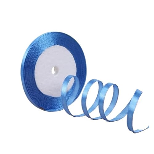 Geschenkbänder 100 Yards 6 mm Seidensatinbänder for Basteln, Schleifen, handgefertigte Wickelpartys, Weihnachten, Hochzeit, dekorative künstliche Accessoires(Diamond blue) von RRYPBOVG