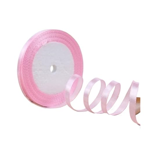 Geschenkbänder 100 Yards 6 mm Seidensatinbänder for Basteln, Schleifen, handgefertigte Wickelpartys, Weihnachten, Hochzeit, dekorative künstliche Accessoires(Light pink) von RRYPBOVG