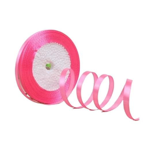 Geschenkbänder 100 Yards 6 mm Seidensatinbänder for Basteln, Schleifen, handgefertigte Wickelpartys, Weihnachten, Hochzeit, dekorative künstliche Accessoires(Peach) von RRYPBOVG