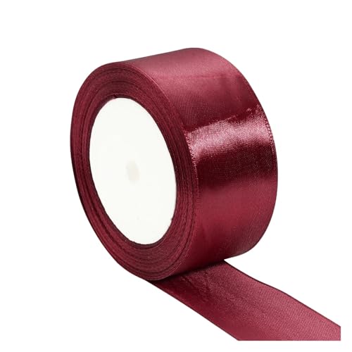 Geschenkbänder 100 Yards weinrotes einseitiges Satinband for Einwickeln von weihnachtlichem Nähstoffband(38mm) von RRYPBOVG