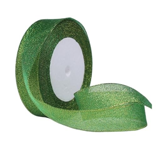 Geschenkbänder 100yard 25MM Glitter Farbe Band Weihnachten Hochzeit Decor Kuchen Candy Box Verpackung Wrap Materialien DIY Zubehör(Green) von RRYPBOVG