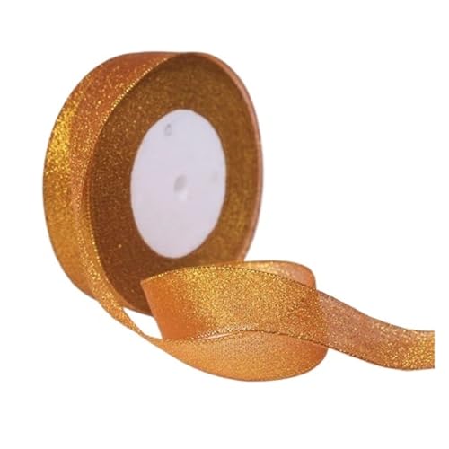 Geschenkbänder 100yard 25MM Glitter Farbe Band Weihnachten Hochzeit Decor Kuchen Candy Box Verpackung Wrap Materialien DIY Zubehör(Orange) von RRYPBOVG