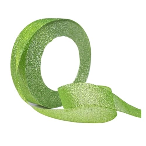 Geschenkbänder 100yard 25MM Glitter Farbe Band Weihnachten Hochzeit Decor Kuchen Candy Box Verpackung Wrap Materialien DIY Zubehör(Yellow-green) von RRYPBOVG