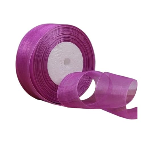 Geschenkbänder 12/15/20/25/40/50 mm (100 Yards) Organza-Fleckenband, DIY-Handwerk, Hochzeit, for Party-Dekoration, Kuchenschleife, Verpackungsband(Purple,40mm organza ribbon) von RRYPBOVG
