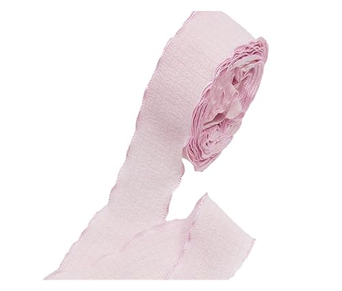 Geschenkbänder 20 Meter 40 mm breites Spitzen-Lotusblatt-Faltenband, gewellter Rand, Fischschwanz-Garnband, Blumen-Kuchendekoration, Festival-Party(Pink) von RRYPBOVG