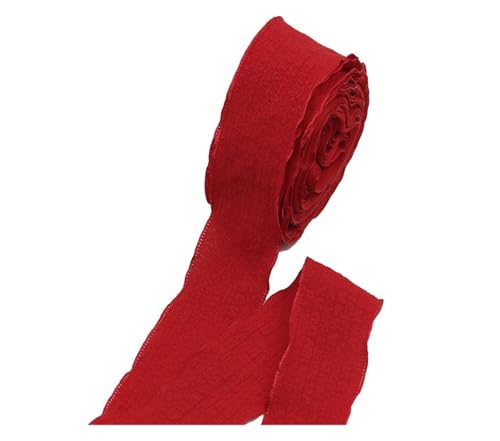 Geschenkbänder 20 Meter 40 mm breites Spitzen-Lotusblatt-Faltenband, gewellter Rand, Fischschwanz-Garnband, Blumen-Kuchendekoration, Festival-Party(Red) von RRYPBOVG