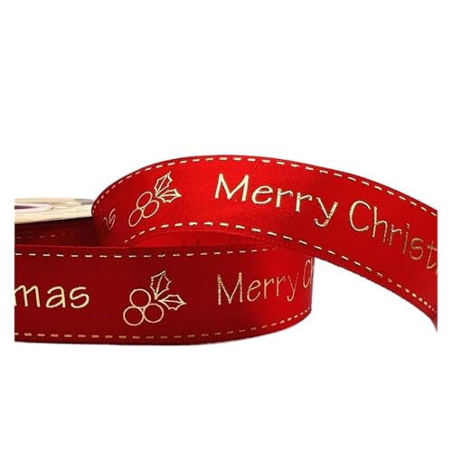 Geschenkbänder 20 Yards 25 mm Weihnachtsband, bedrucktes Weihnachts-Polyesterband for handgefertigtes Design, Weihnachtsdekoration, DIY-Verpackung(Color15) von RRYPBOVG