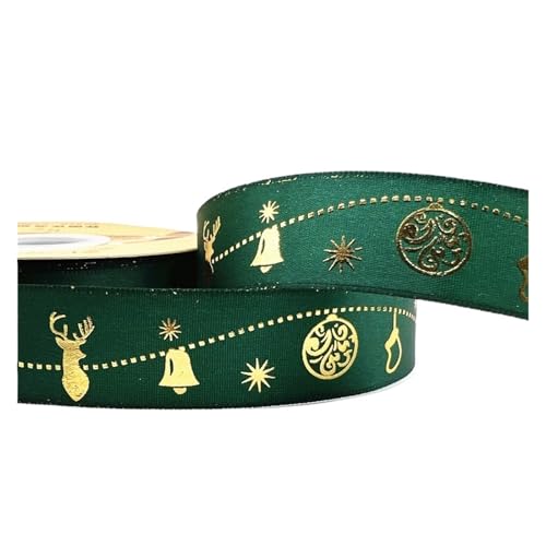 Geschenkbänder 20 Yards 25 mm Weihnachtsband, bedrucktes Weihnachts-Polyesterband for handgefertigtes Design, Weihnachtsdekoration, DIY-Verpackung(Color34) von RRYPBOVG