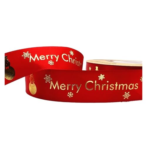 Geschenkbänder 20 Yards 25 mm Weihnachtsband, bedrucktes Weihnachts-Polyesterband for handgefertigtes Design, Weihnachtsdekoration, DIY-Verpackung(Color7) von RRYPBOVG