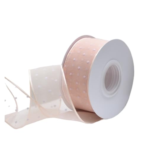 Geschenkbänder 20 Yards 4CM Polka Dots DlY Schleife Box Verpackung Band Material Hochzeit Party Backen Kuchen Blume Verpackung Band(Peach pink) von RRYPBOVG
