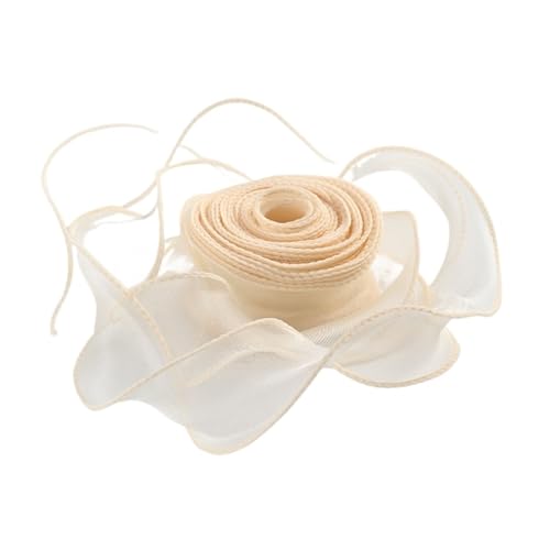 Geschenkbänder 20 Yards Organza-Satinbänder for Verpacken, Dekoration, Hochzeitssträuße, Kranz, Nähzubehör(Champagne) von RRYPBOVG