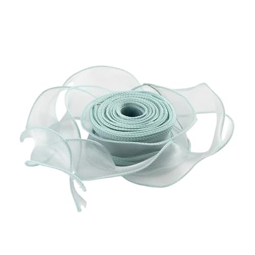 Geschenkbänder 20 Yards Organza-Satinbänder for Verpacken, Dekoration, Hochzeitssträuße, Kranz, Nähzubehör(Green) von RRYPBOVG