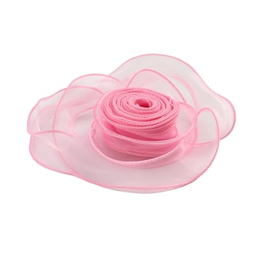 Geschenkbänder 20 Yards Organza-Satinbänder for Verpacken, Dekoration, Hochzeitssträuße, Kranz, Nähzubehör(Light Pink) von RRYPBOVG