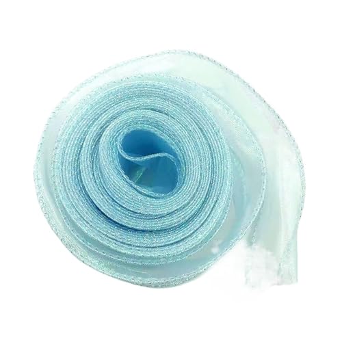 Geschenkbänder 40 mm 30 Yards Fischschwanz-Organzaband Reflektierendes schillerndes Band mit gewelltem Rand for Verpacken von DIY-Bogenstrauß-Voilebändern(Blue) von RRYPBOVG