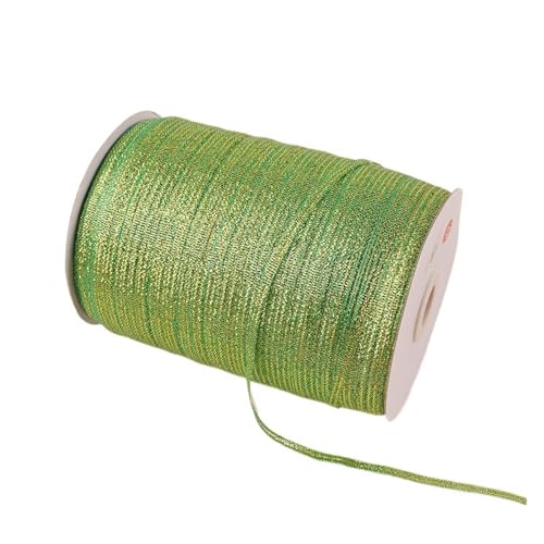 Geschenkbänder 50 Meter 3,0 mm Gold Silber Glitzer Seidensatinband Party Zuhause Hochzeit Dekoration Verpackung Weihnachten Halloween DIY Material(Green) von RRYPBOVG