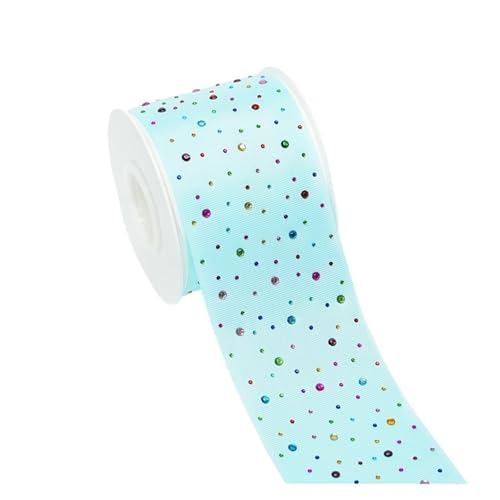 Geschenkbänder 75 mm 5 Yards Rainbow Stick Drill Ripsband Strassbänder Hochzeitszubehör DIY Material Verpackungszubehör(Color1) von RRYPBOVG