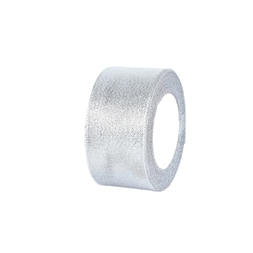 Geschenkbänder 88 Meter Silber Gold Glitzer Seidensatinband DIY Festival Party Zuhause Hochzeit Dekoration Kuchenverpackung(Sliver,5cm) von RRYPBOVG
