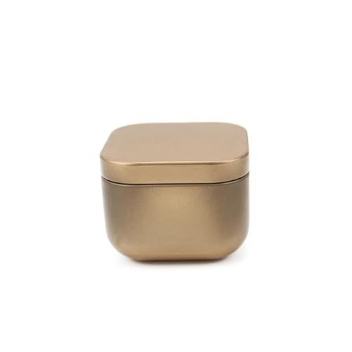 Kerzengläser 12 stücke Quadratische Kerzengläser 50ml Metallglas Leere Dosen Boxs Candy Pot Home Storage Container Organizer Mit Deckel(Gold) von RRYPBOVG