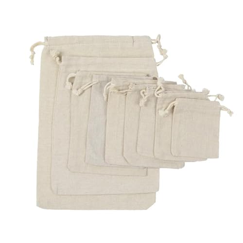 RRYPBOVG Baumwollbeutel Mit Kordelzug 20 Stücke Handgemachte Kordelzug Reise Kordelzug Beutel Reine Baumwolle Leinen Mini Tuch Tasche Lagerung Tasche for Weihnachten Geschenk Paket(8x10cm) von RRYPBOVG