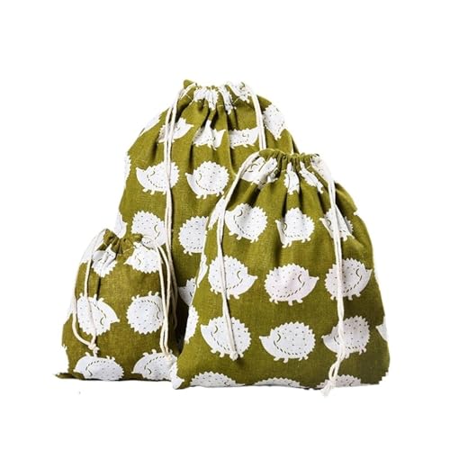 RRYPBOVG Baumwollbeutel Mit Kordelzug 3 Stück Kordelzug Baumwolle Leinen Aufbewahrungstasche Geschenk Süßigkeiten Schmuck Organizer Make-up Kosmetik Münzen Schlüssel Taschen(Color-03,S) von RRYPBOVG