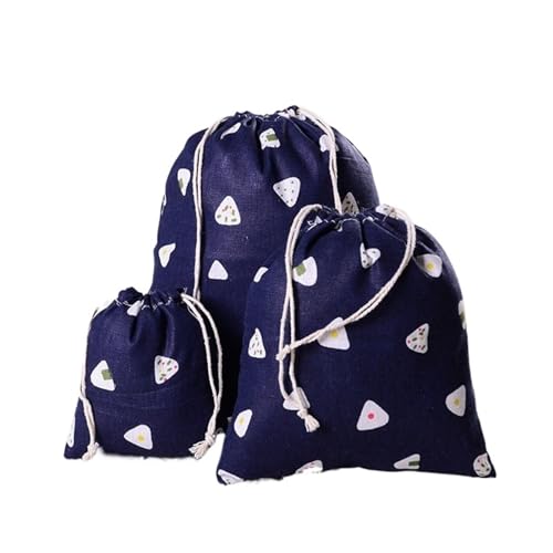 RRYPBOVG Baumwollbeutel Mit Kordelzug 3 Stück Kordelzug Baumwolle Leinen Aufbewahrungstasche Geschenk Süßigkeiten Schmuck Organizer Make-up Kosmetik Münzen Schlüssel Taschen(Color-17,L) von RRYPBOVG