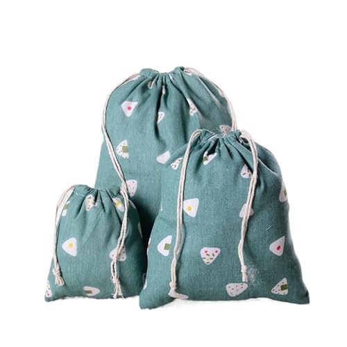 RRYPBOVG Baumwollbeutel Mit Kordelzug 3 Stück Kordelzug Baumwolle Leinen Aufbewahrungstasche Geschenk Süßigkeiten Schmuck Organizer Make-up Kosmetik Münzen Schlüssel Taschen(Color-18,M) von RRYPBOVG