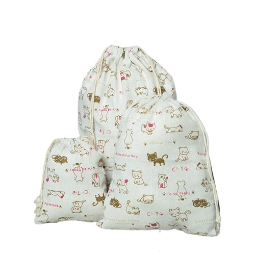 RRYPBOVG Baumwollbeutel Mit Kordelzug 3 Stück Kordelzug Baumwolle Leinen Aufbewahrungstasche Geschenk Süßigkeiten Schmuck Organizer Make-up Kosmetik Münzen Schlüssel Taschen(Color-20,M) von RRYPBOVG