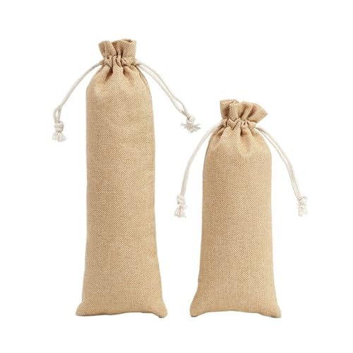 RRYPBOVG Baumwollbeutel Mit Kordelzug 50 Stück Lange Leinen-Kordelzug-Beutel, Bündel, Schmuck, Geschenk, Aufbewahrungspaket, tragbarer Taschen-Organizer, Beutel(Beige3,8x16cm) von RRYPBOVG