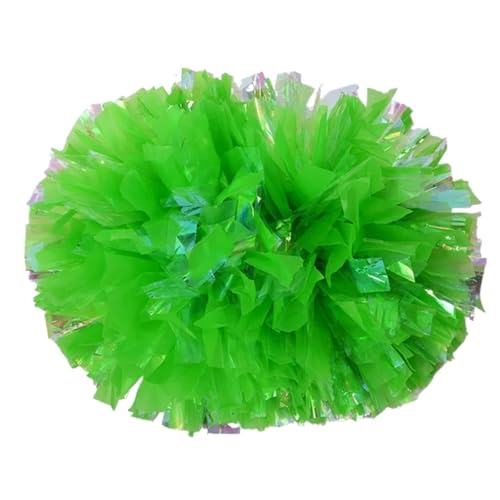 RRYPBOVG Cheerleader Pompons 10 stück Regenbogen Kunststoff Cheerleader Pom Ppom Mädchen Cheer Tanken Requisiten Cheerleading Pompon Pompons Baton Hhandle NonFading(Green) von RRYPBOVG