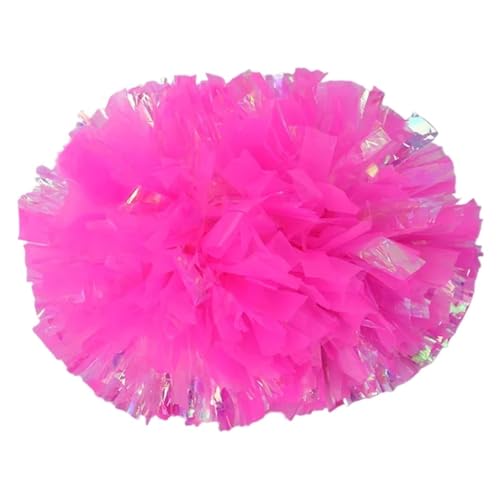 RRYPBOVG Cheerleader Pompons 10 stück Regenbogen Kunststoff Cheerleader Pom Ppom Mädchen Cheer Tanken Requisiten Cheerleading Pompon Pompons Baton Hhandle NonFading(Hot pink) von RRYPBOVG