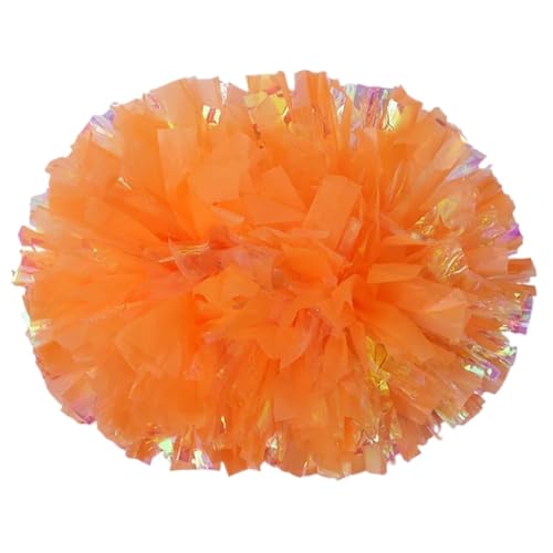 RRYPBOVG Cheerleader Pompons 10 stück Regenbogen Kunststoff Cheerleader Pom Ppom Mädchen Cheer Tanken Requisiten Cheerleading Pompon Pompons Baton Hhandle NonFading(Orange Yellow) von RRYPBOVG