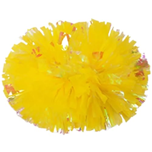 RRYPBOVG Cheerleader Pompons 10 stück Regenbogen Kunststoff Cheerleader Pom Ppom Mädchen Cheer Tanken Requisiten Cheerleading Pompon Pompons Baton Hhandle NonFading(Yellow) von RRYPBOVG