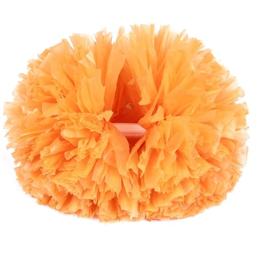 RRYPBOVG Cheerleader Pompons 2 PC Cheerleading Pom Poms Regenbogen Streamer Pompons Dance Party Fußball Club Decor Hand Blume Aerobic Cheer Ball(Orange) von RRYPBOVG