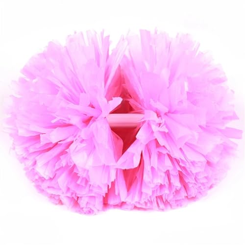 RRYPBOVG Cheerleader Pompons 2 PC Cheerleading Pom Poms Regenbogen Streamer Pompons Dance Party Fußball Club Decor Hand Blume Aerobic Cheer Ball(Pink) von RRYPBOVG