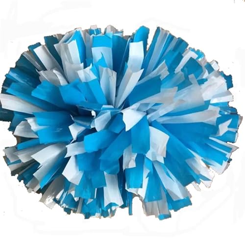 RRYPBOVG Cheerleader Pompons 2 Stück Sport-Cheerleading-Pompons, 32 cm, Schlagstockgriff, Cheerleader-Pompon(Blue White) von RRYPBOVG
